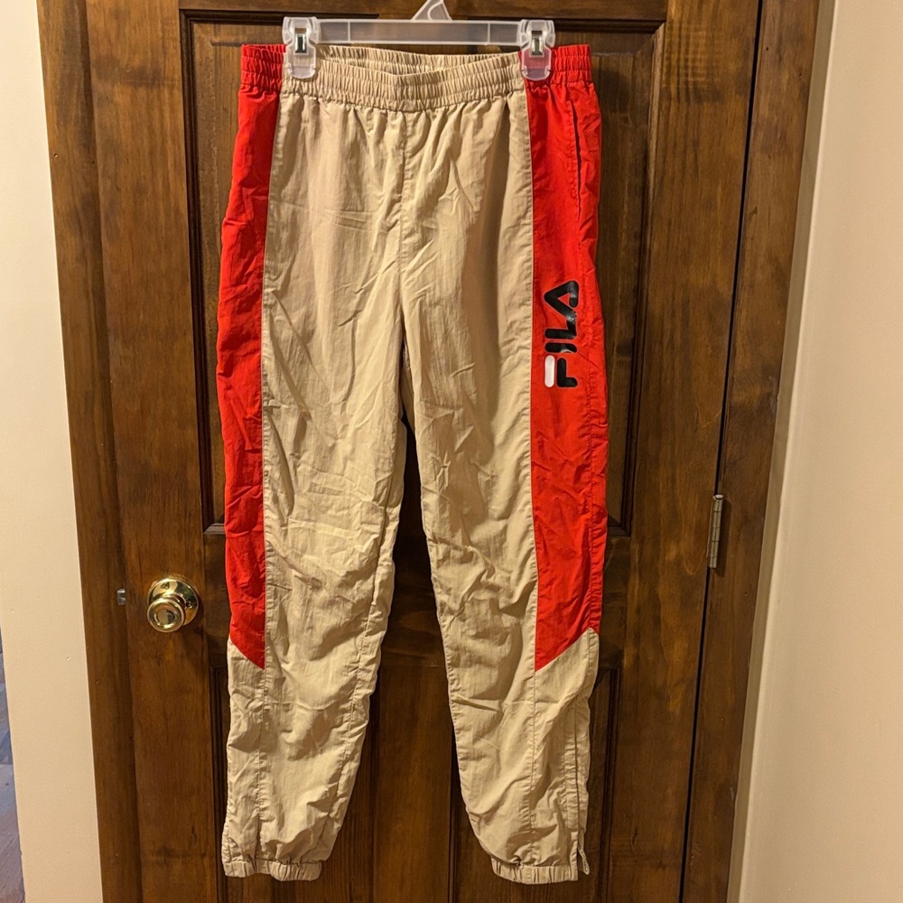 Fila Khaki and Red Athletic Pants